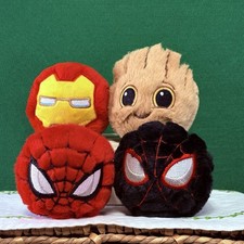 Ty Beanie Bouncers 2026 Marvel Iron Man/Spider Man/Miles Morales/Groot Lot of 4