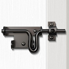 Slide Bolt Gate Latch Door Lock with Padlock Hole for Wooden Fence Shed
