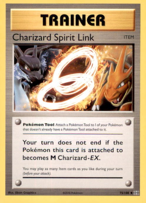 CHARIZARD SPIRIT LINK 75/108 UNCOMMON EVOLUTIONS POKEMON NEAR MINT