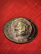 Vintage North American Hunting Club Life Member Gold/Silver Belt Buckle-Eagle