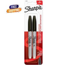 Sharpie Permanent Markers, Fine Point, Black, 2 Count