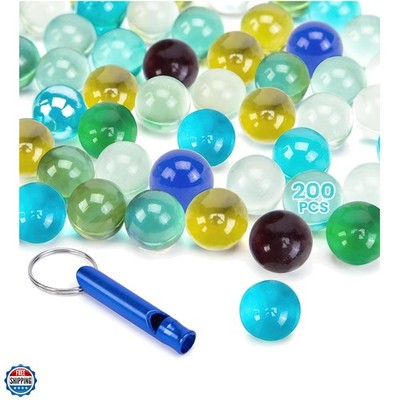 200PCS Marbles Bulk with Whistle, for Marbles Run and Racing Games