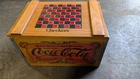 Vintage 1993 Coca- Cola Wooden Hinged Storage Chest Crate Box