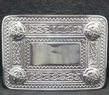 XE03122 NOS VINTAGE 1970s   ABSTRACT ARTWORK   UNISEX FASHION BELT BUCKLE