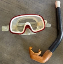 Lido Red Snorkel Goggles Dolfino Snorkel