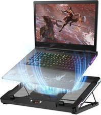 Laptop Cooling Pad, Laptop Cooler Stand with 5.5" Movable Fan Easy to Clean, 10