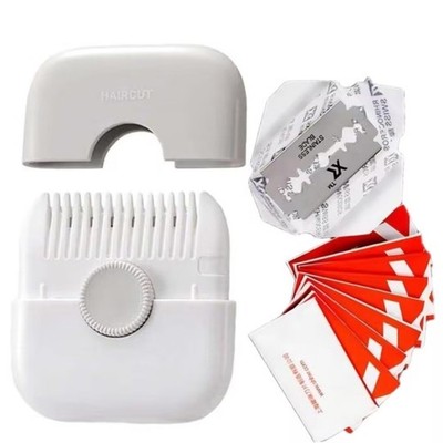 GUIYAL 2 in 1 Hair Trimmer with 10 Replacement Blades, Razor Comb, and White 