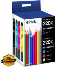 Epson 220XL Ink Cartridges 4 Pack Black Cyan Magenta Yellow WF-2760