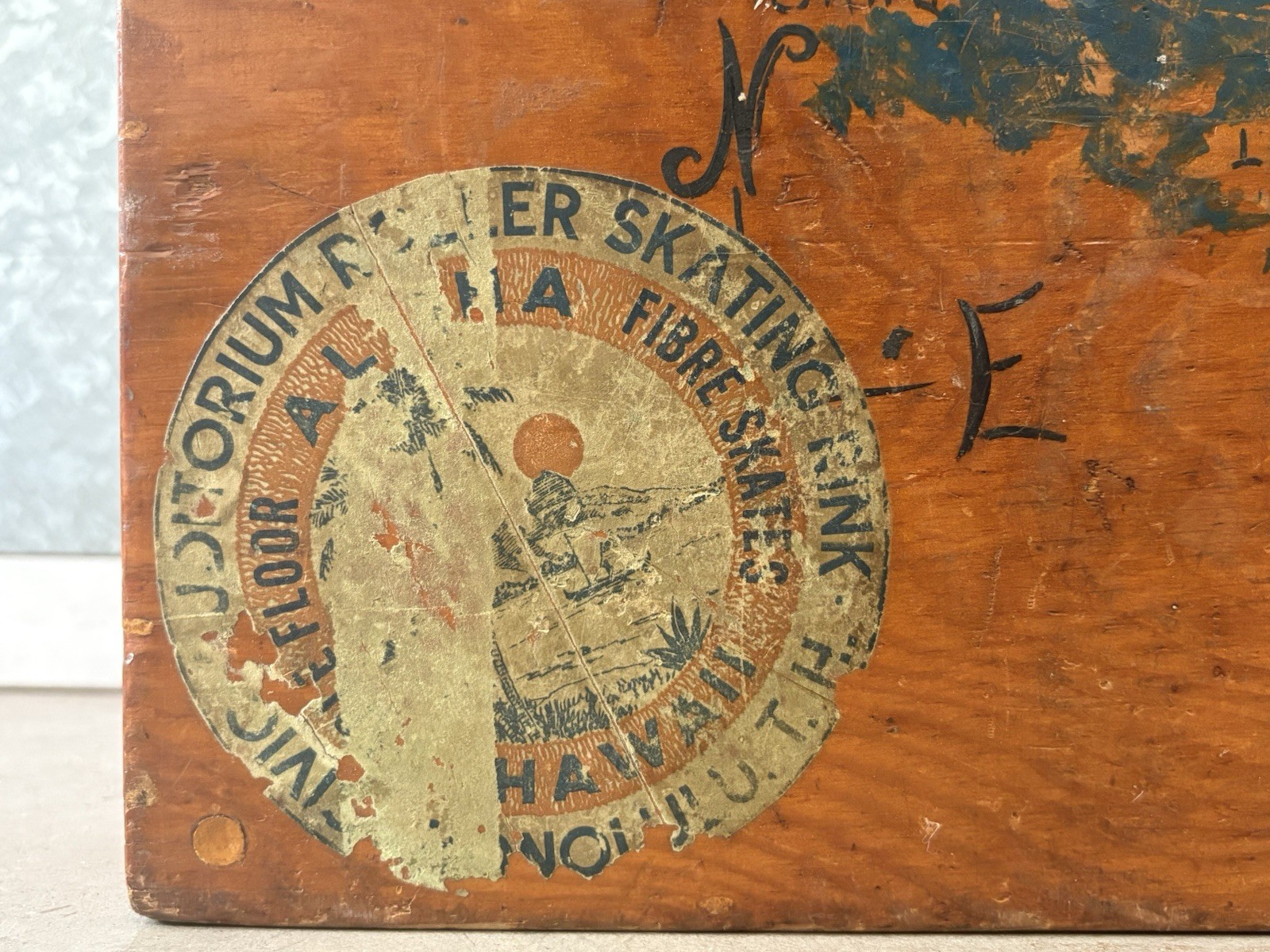 🔥 Vintage 1940 WWII Hawaiian TATTOO Tiki HAWAII Folk Art ROLLER DERBY Skate Box