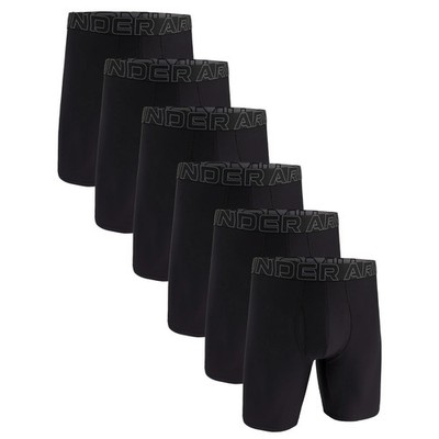 UNDER ARMOUR Men's Boxer Briefs, 6 Pack - Performance Tech Long Boxer Solid...