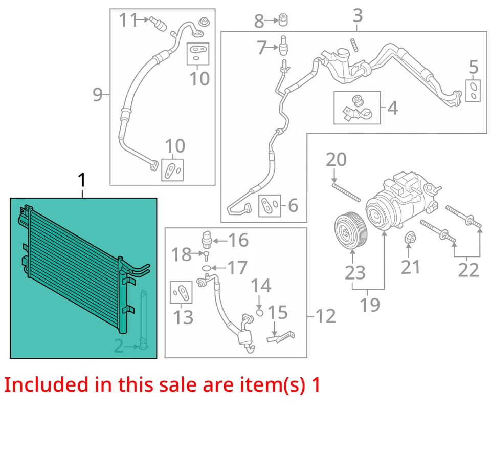 Condensador de aire acondicionado Ford Taurus 10982410 2014 Foto 3 de 4