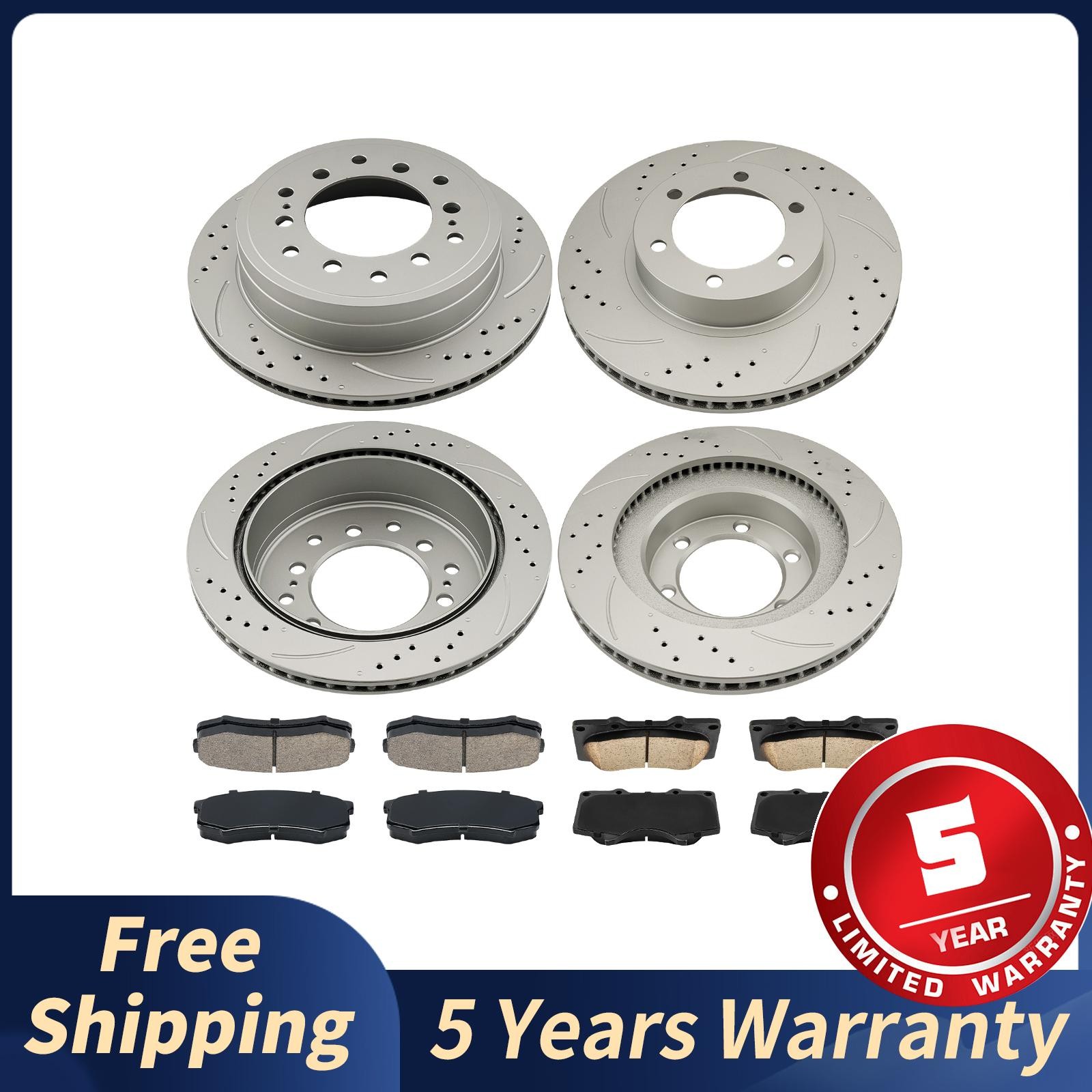 Set of 12 Front Rear Brake Rotors Pads Kit For Lexus GX470 2003-2009 S-31326