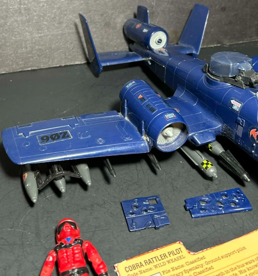 GI Joe Cobra Rattler con Comadreja Salvaje 100% Completo 1984 Jet A-10 Muy Bonito Foto 4 de 4
