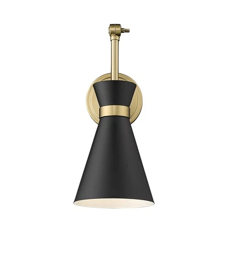 Z-Lite 351S Soriano 7" Tall Wall Sconce - Matte Black / Modern Gold - Picture 7 of 12