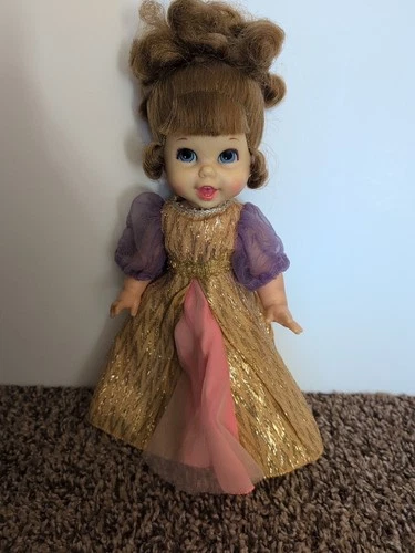 Mattel Baby Small Talk Cinderella Doll 1967, No Cord, Original Dress and Panties