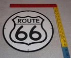 VINTAGE UNITED STATES ROUTE 66 U.S.  11 3/4" PORCELAIN METAL GASOLINE & OIL SIGN