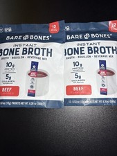 Bare Bones Instant Beef Bone Broth 2 Packs Of 12 Sticks (24 Total)