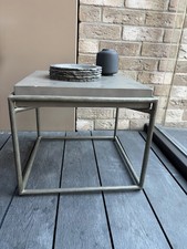 Industrial Style Concrete Effect Side Table 53x53x38 cm