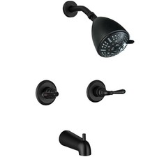 2 Handle Shower Faucet Set Matte Black with 9 Mode Head