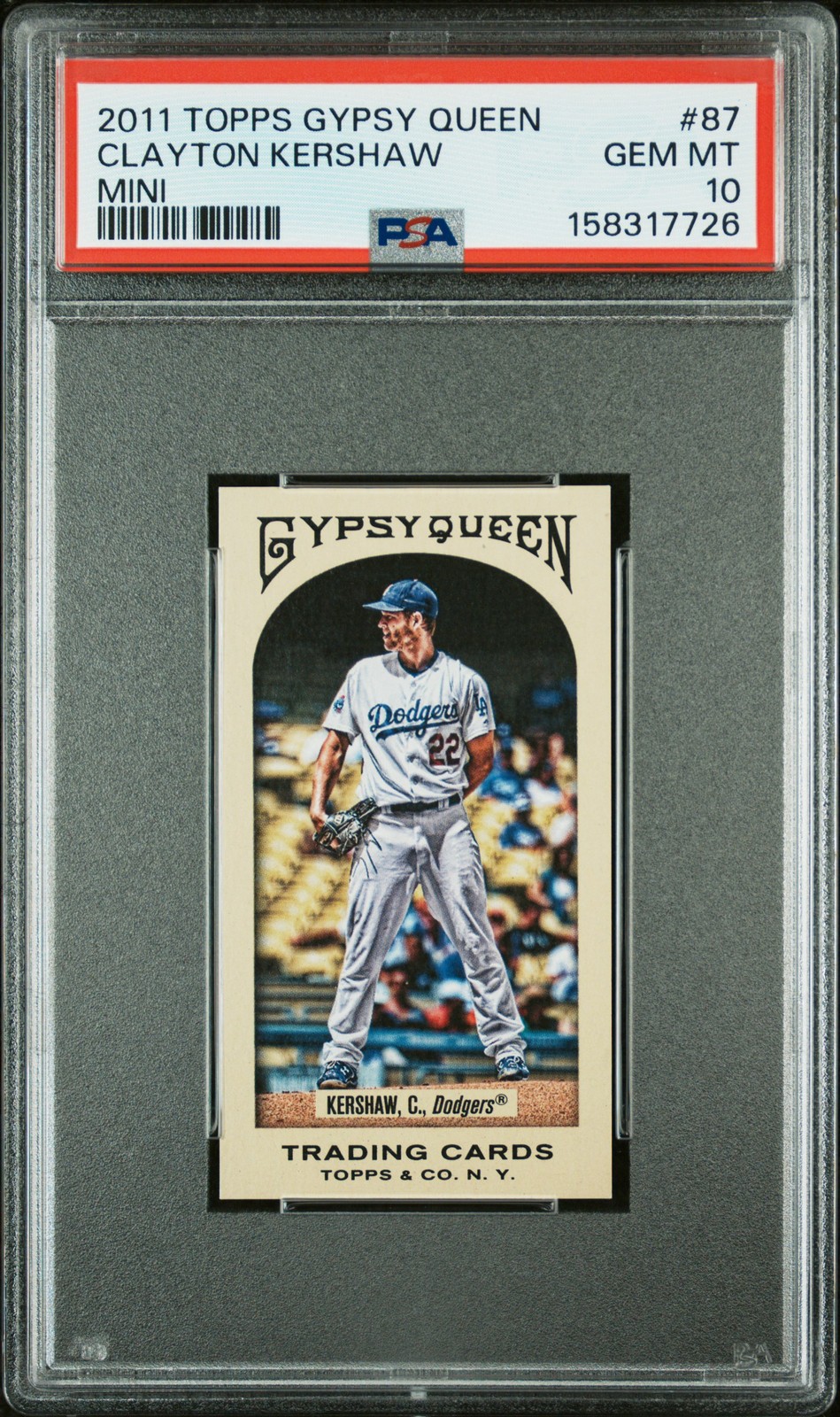 2011 Topps Gypsy Queen #87 Clayton Kershaw Mini PSA 10