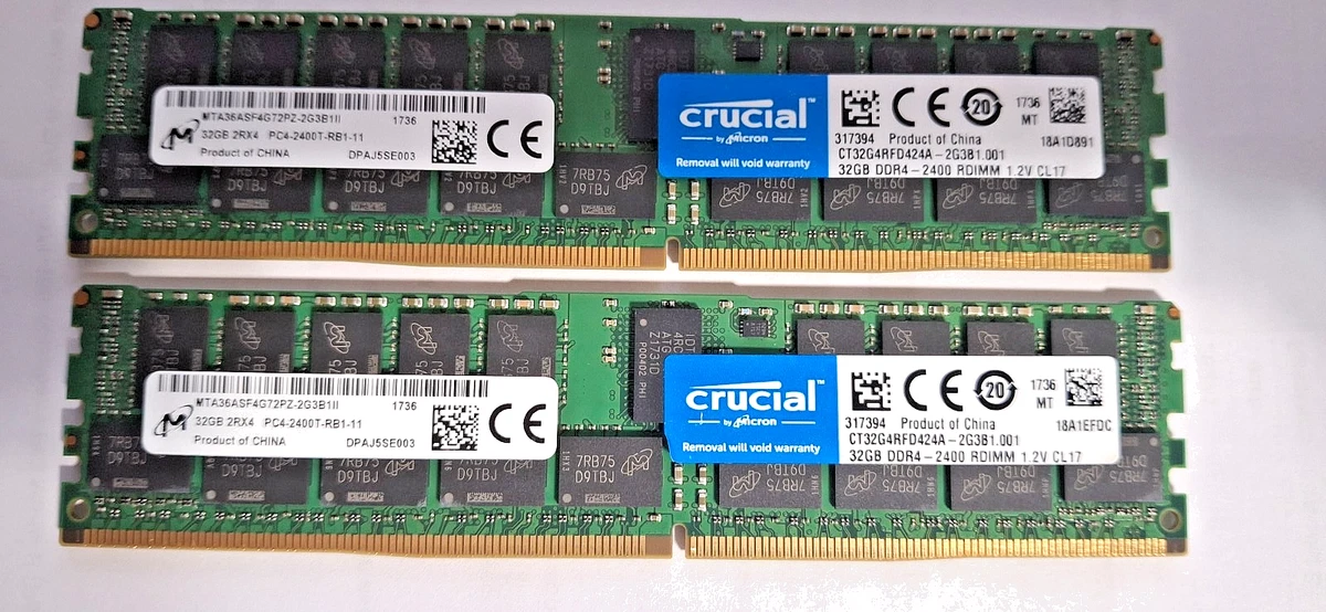PC4-19200 (DDR4-2400) Bus Speed ECC RAM Computer Memory (RAM) for