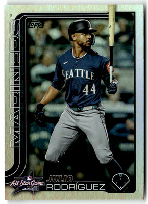 2025 Topps Update Series MLB No ASG-44 Julio Rodriguez All-Star Rainbow Holofoil