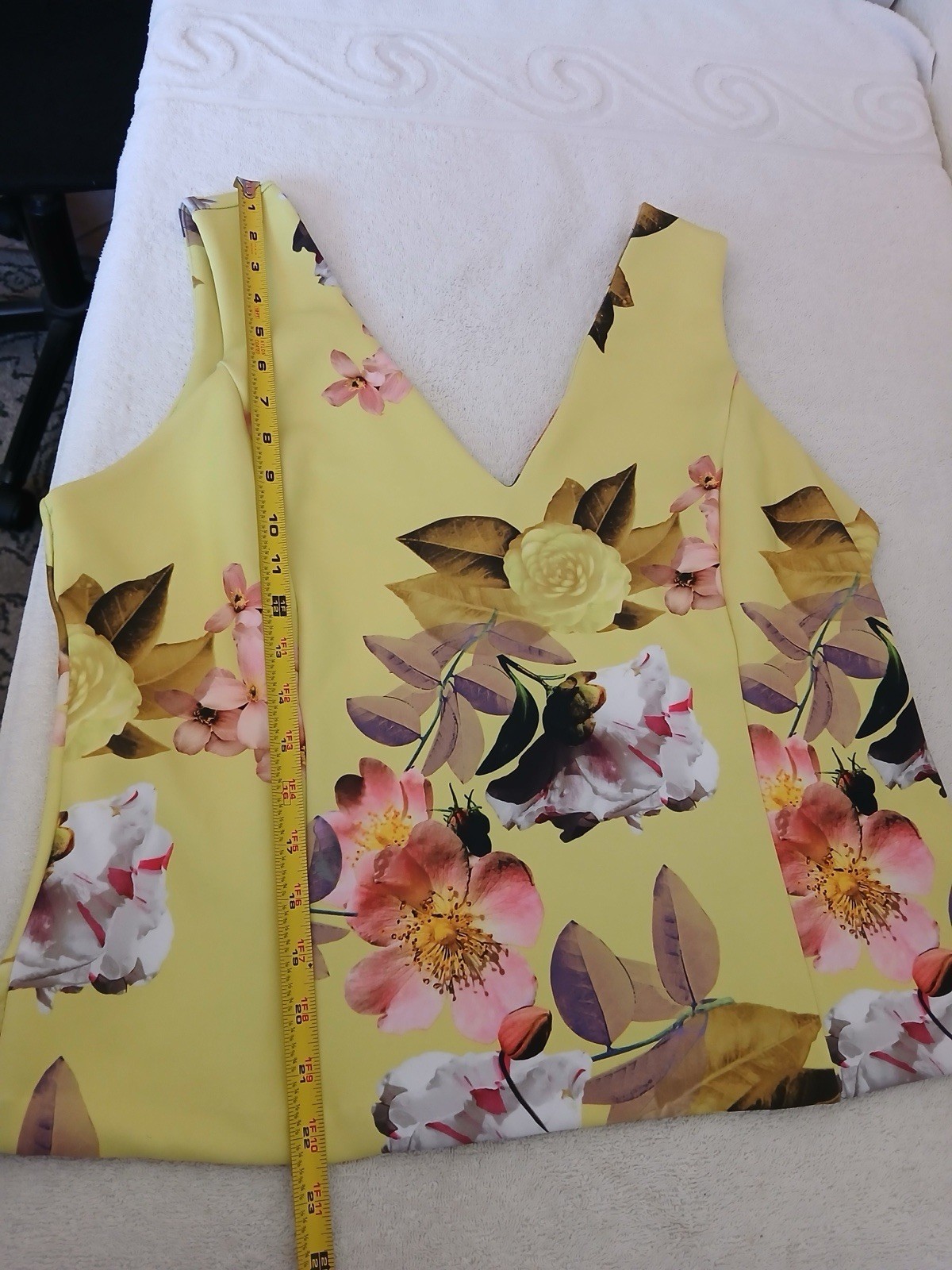 BOLD Elements Women’s Sunday Lemon Floral Print XL Tank Top Sleeveless V-neck