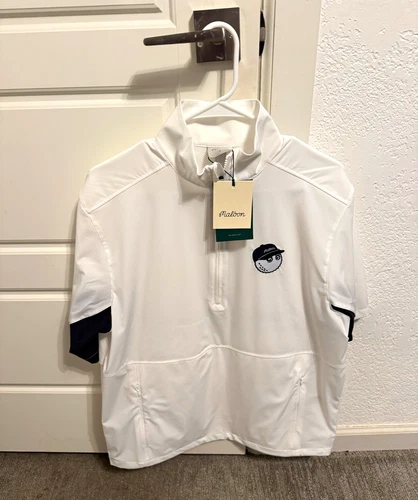 Mens Malbon Pine Golf Windshirt White size Small NWT - product listing photo