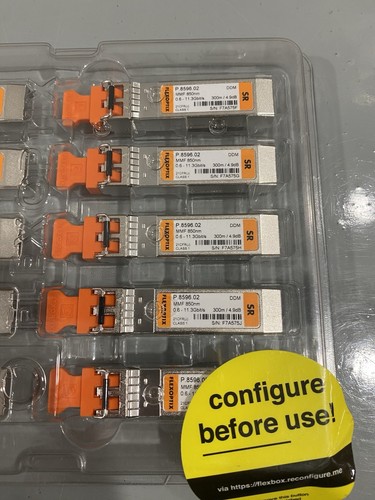 10x FlexOptix 10G 8,5-11,1Gb/s 300m Moduł nadawczo-odbiorczy SMF SFP+ SR P.8596.02 - Zdjęcie 7 z 7