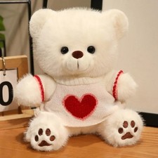 White Bear White Sweater 8 Inch Stuffed Animal Plush Toys Toddler Doll Kids Gift