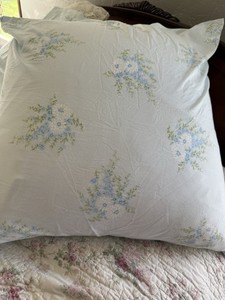 Custom Rachel Ashwell Rare ‘Blue Corsage’ Euro Sham Pair