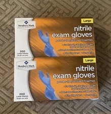 Member’s Mark Nitrile Exam Gloves Powder Free, Size Large - 2 x 200 = 400 Count