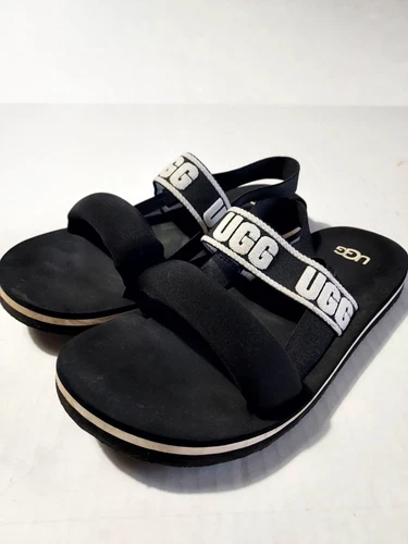 Sandali UGG bambina Zuma Sling taglia 6 giovani nero bianco donna 7 5