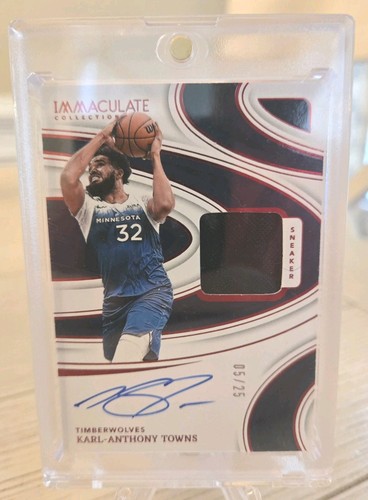 2023-24 IMMACULATE RED SNEAKER SWATCH /25 SHOE AUTO KARL ANTHONY TOWNS TWOLVES