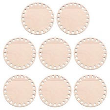 4" Dia Crochet Basket Bottom, 8Pcs Round Blank Crochet Base, Brown