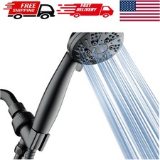 Elegant 2.5 GPM High Pressure Shower Head - 6 Settings  Stainless Steel Hose