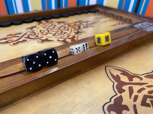 Vintage Wooden Backgammon Set and Checkers Board Handmade - Picture 4 of 10