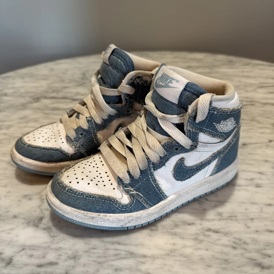 Niños pequeños Nike Air Jordan 1 Retro Alto OG Zapatos 'Denim' CU0450 104 - Talla 11 Foto 2 de 4