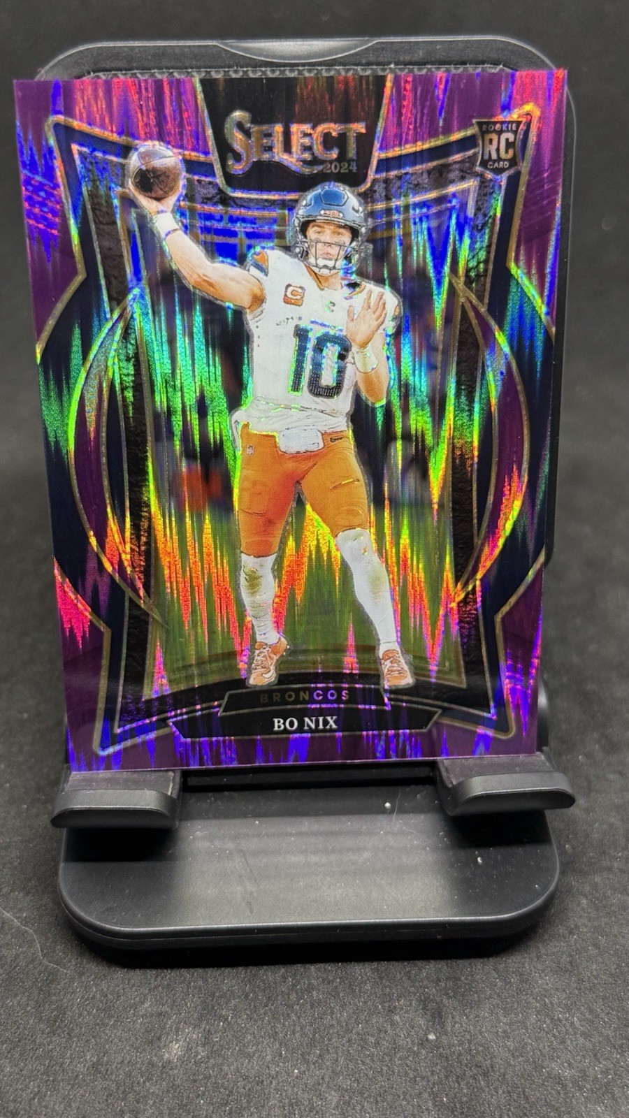 2024 Panini Select Football BO NIX Purple Shock Prizm /360 RC Broncos #30