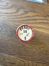 1967 circulated 50 X Queen Elizabeth 11 Pennies 1d's In Original Roll