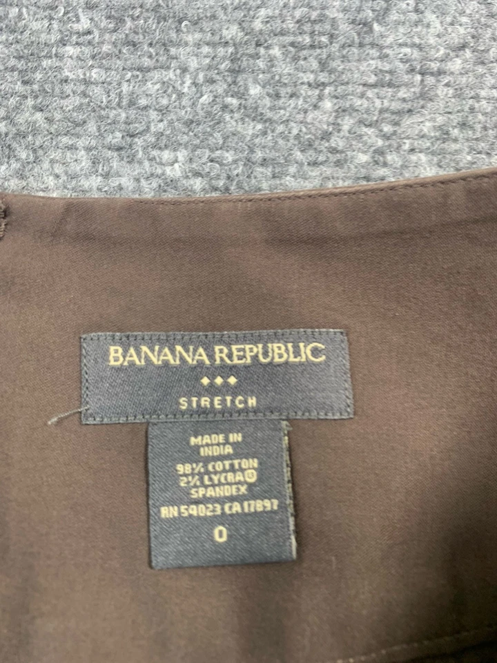 Banana Republic Skirt Womens Size 0 Brown Stretch Zipper - Image 3 of 4