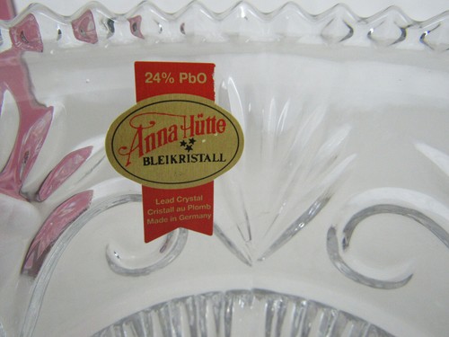 Anna Hutte Bleikristall 24% PbO Lead Crystal Wildrose Footed Candy Dish-New - Picture 3 of 10