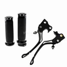 1'' Handlebar Hand Grips Black Brake Clutch Lever Fit For Harley Sportster 04-13