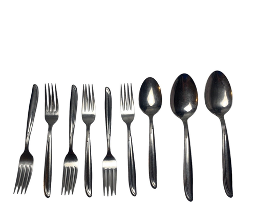 SAND DUNE Oneida Stainless Glossy Silverware Flatware forks spoons lot 9 VTG
