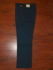 Mens Vintage 70s Farah Premium Master Weave Blue 33x31 Dress Pants Chinos Slacks