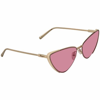 Salvatore Ferragamo Brown, Gold, Pink Cateye Sunglasses Ferragamo Salvatore Ferragamo Pink Cat Eye Ladies Sunglasses  main image 2