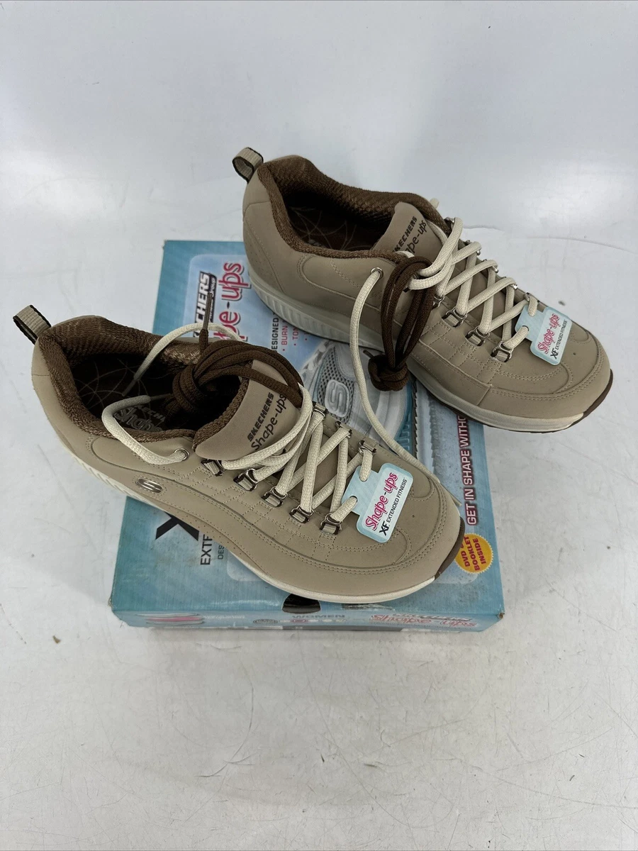 Skechers Shape Ups XF Energy Blast Women s Stone Brown Suede Walking Sneakers 9