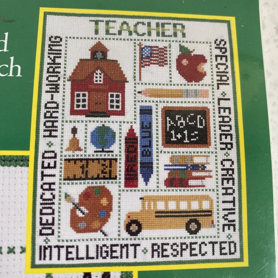 NUEVO Kit de punto de cruz contado foto de profesor por Candamar Designs 2002 8" por 10" Foto 4 de 4