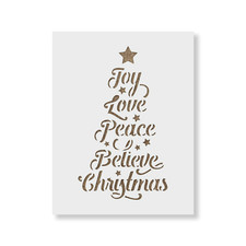 Christmas Tree Words Stencil - Durable  Reusable Mylar Stencils