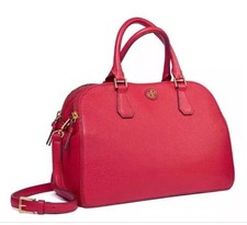 TORY BURCH ROBINSON PEBBLED DOUBLE-ZIP SATCHEL KIR ROYALE NWT 525 32159771